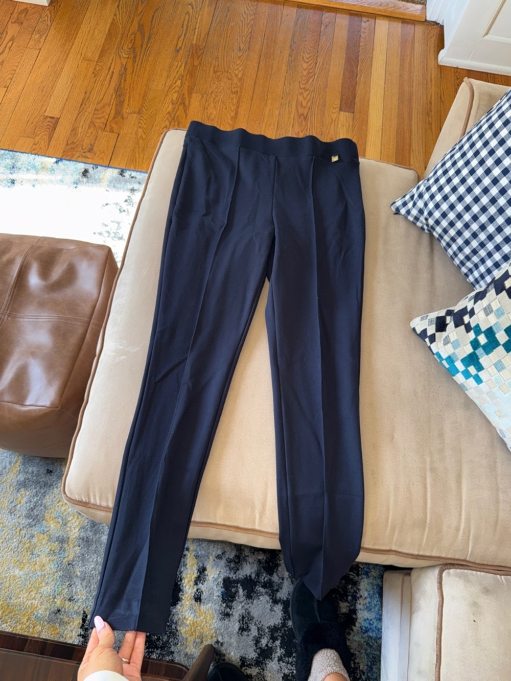 Anne Klein Dark Navy Tailored Dress Pants